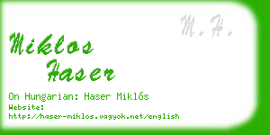 miklos haser business card